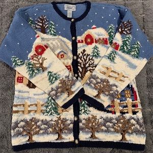 Ugly Christmas Holiday Sweater Cardigan Winter
